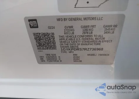 2024 Cadillac Xt6 Awd Premium Luxury from USA, damaged, VIN 1GYKPDRS7RZ736968